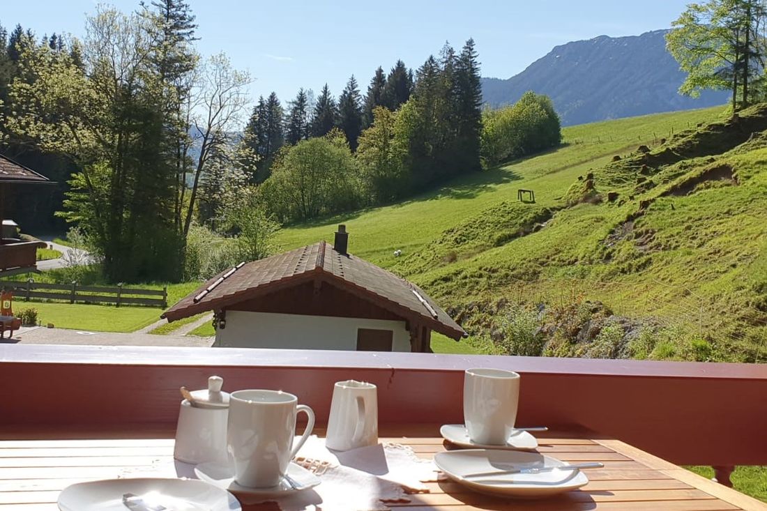 Blick vom Balkon auf den Rauschberg
