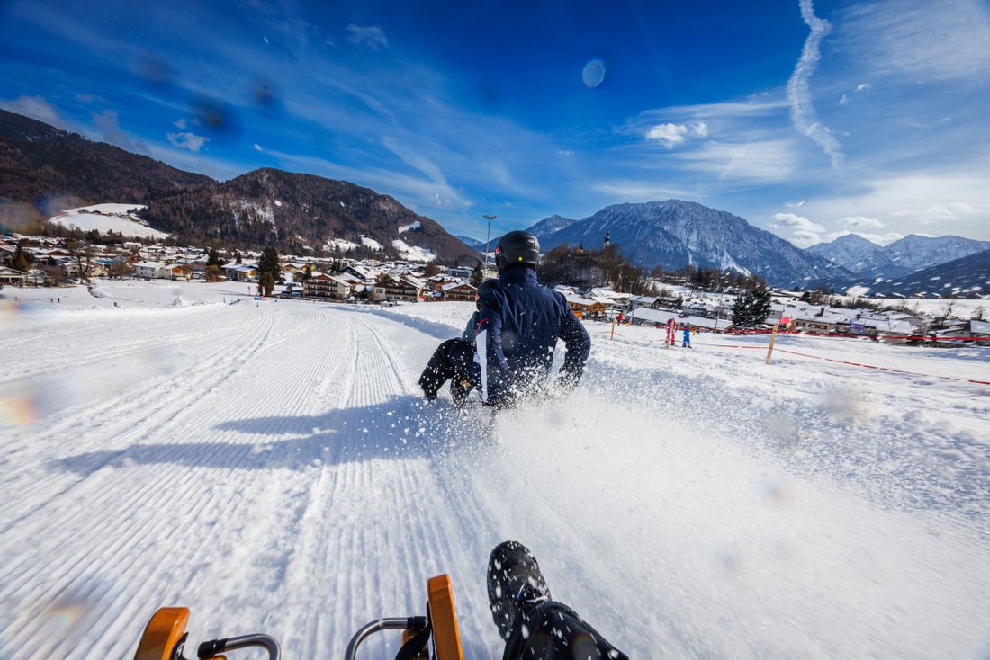 Rodeln mit Panorama-Blick in Ruhpolding