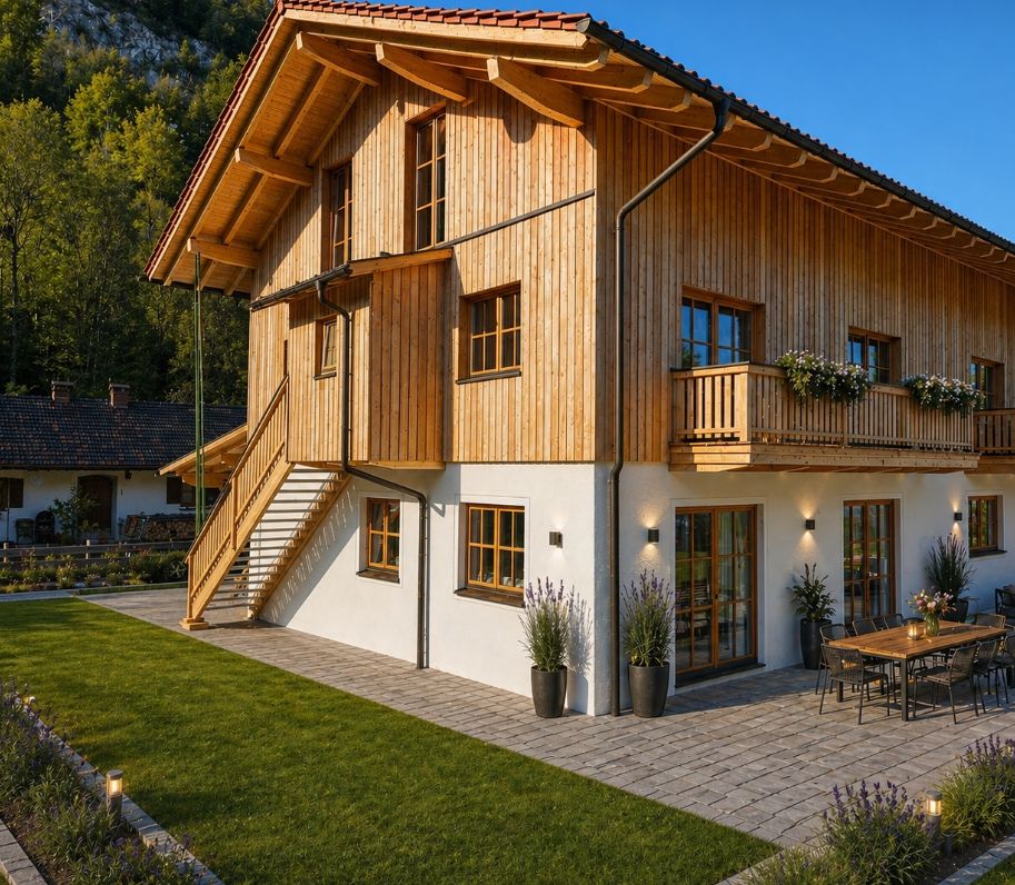 Hausansicht Südwesten (KI-Dekoriert)