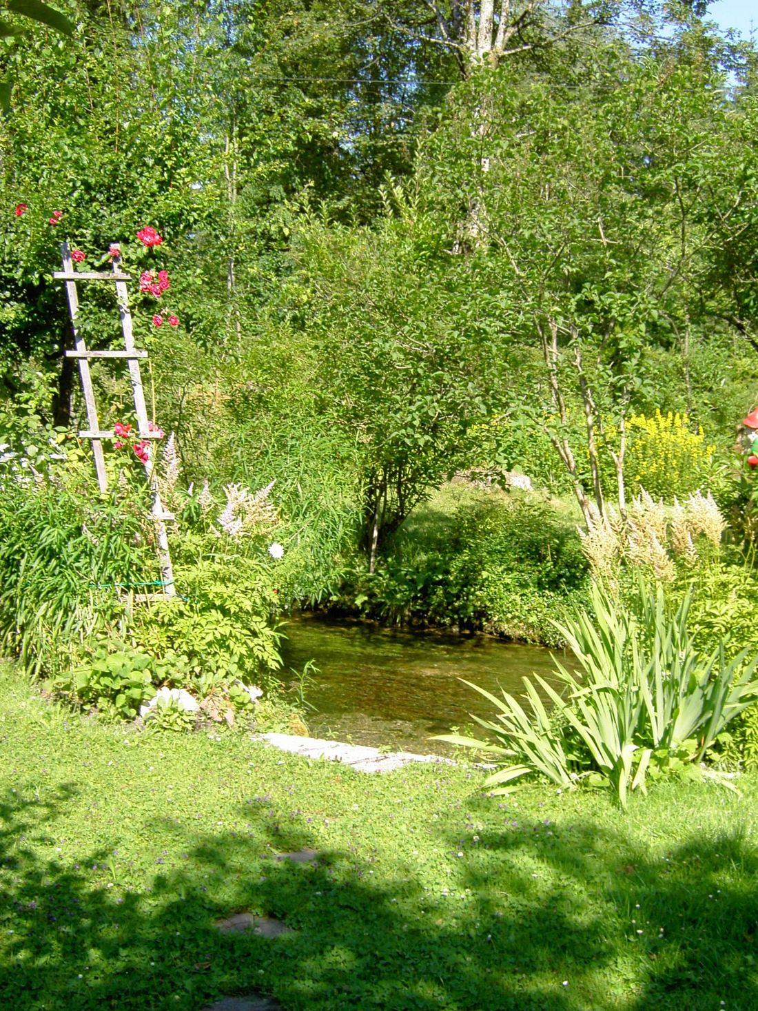 Hauseigener Quellbach zum Kneippen