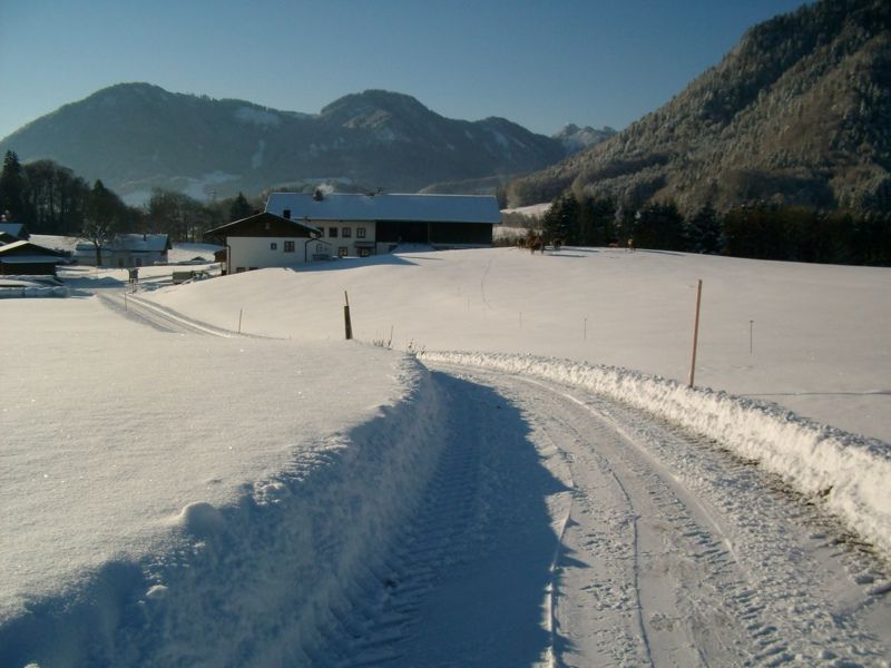 herrliche Winterlandschaft mit Wanderweg direkt ab Haus