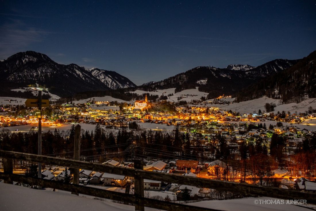 Unsere Aussicht an einem schönen Winterabend