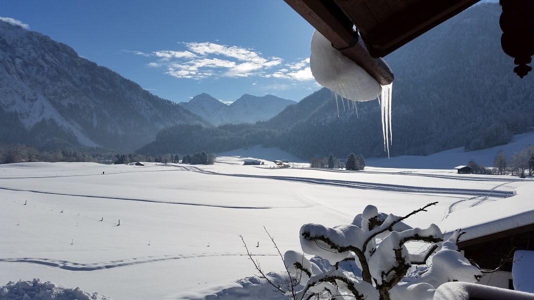 traumhafter Ausblick mit Loipen direkt ab Haus